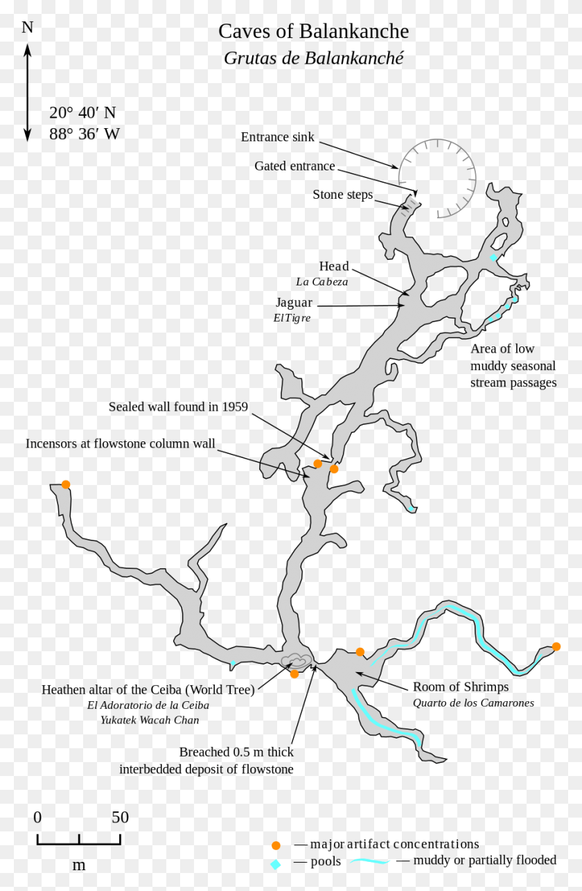 911x1432 Grutas De Balankanch, Plot, Diagram, Map HD PNG Download