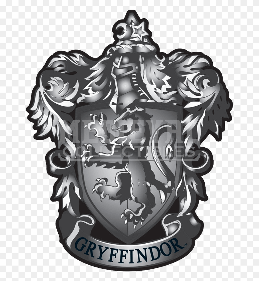 673x850 Gryffindor Crest Gryffindor White And Black, Armor, Emblem, Symbol HD PNG Download