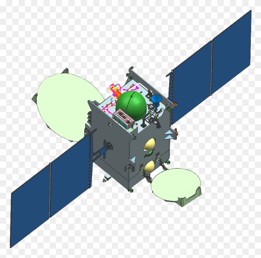 799x789 Gsat 9 Развернутый Gsat, Освещение, Робот, Космическая Станция Hd Png Скачать