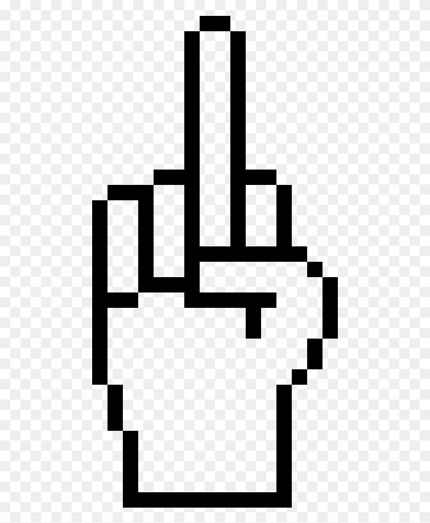 481x961 Gta Middle Finger Cursor Smiley Emoji Pixel Art, Gray, World Of Warcraft HD PNG Download
