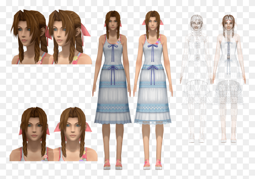989x674 Gtgt Aerith Crisis Core Dress, Person, Human, Female HD PNG Download