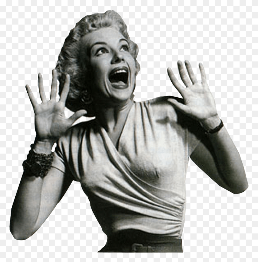 980x997 Gtgt Woman Screaming Transparent, Face, Person, Head HD PNG Download