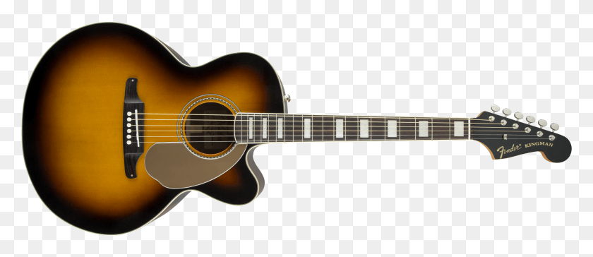 2392x935 Descargar Png Gtr Frt 001 Rr1 Fender Kingman Jumbo, Guitarra, Actividades De Ocio, Instrumento Musical Hd Png