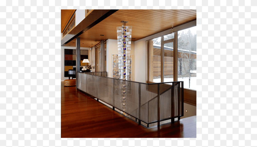 444x423 Guard Rail With Blackened Stainless Steel Frame With Handrail, Flooring, Wood, Floor HD PNG Download