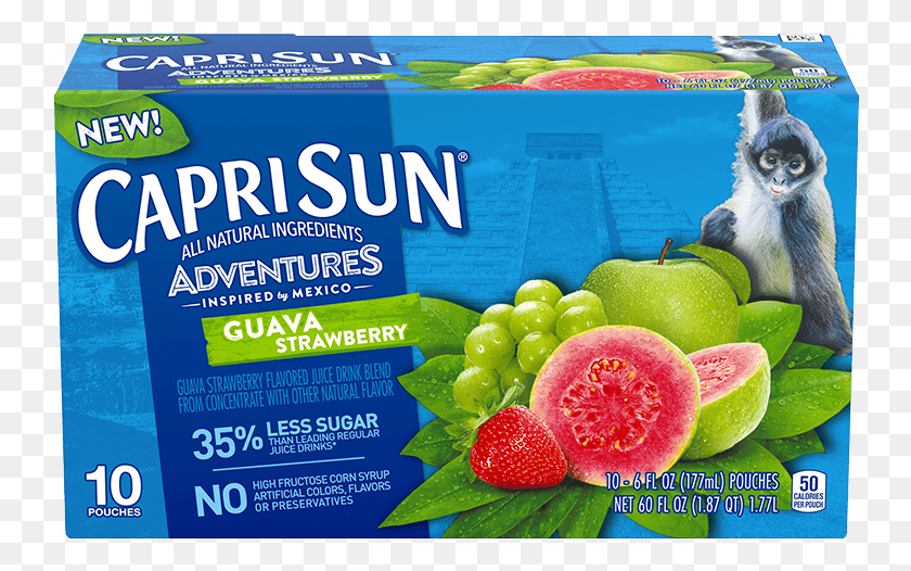 744x466 Guava Strawberry Capri Sun Mountain Cooler, Plant, Fruit, Food HD PNG Download