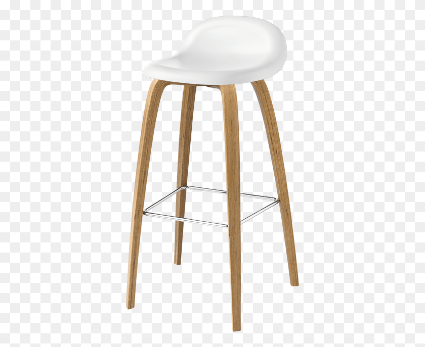 343x627 Gubi 3d Bar Stool In White Hirek Shell And Oak Legs White Stools, Furniture, Bar Stool, Utility Pole HD PNG Download