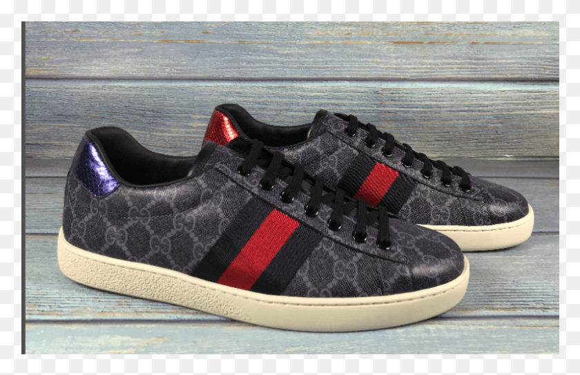 801x497 Gucci Ace Series Of High Grade Artificial Canvas Sneakers Skate Shoe, Footwear, Clothing, Apparel HD PNG Download