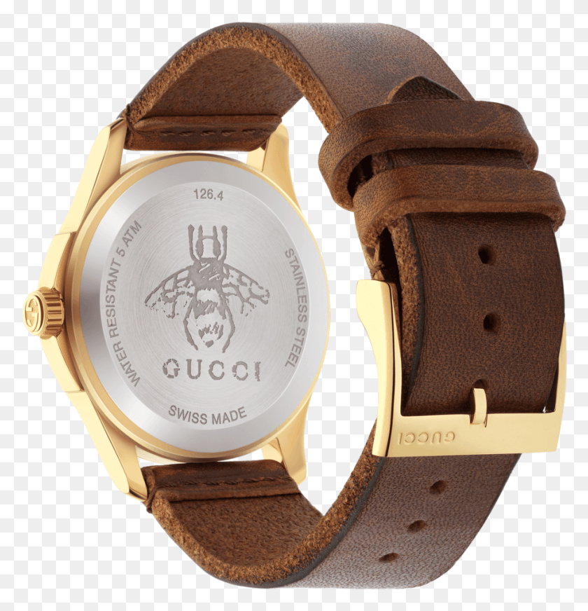 921x959 Gucci G Timeless Bee Fabric Dial Pvd Gold Plated Unisex Brown Gucci Watch Mens Brown, Wristwatch, Electronics, Digital Watch HD PNG Download