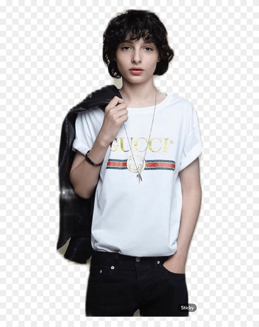 474x1000 Gucci Gang Finn Wolfhard Celebrity Popular Cute Stranger Things Cast Modelling, Clothing, Apparel, Person HD PNG Download