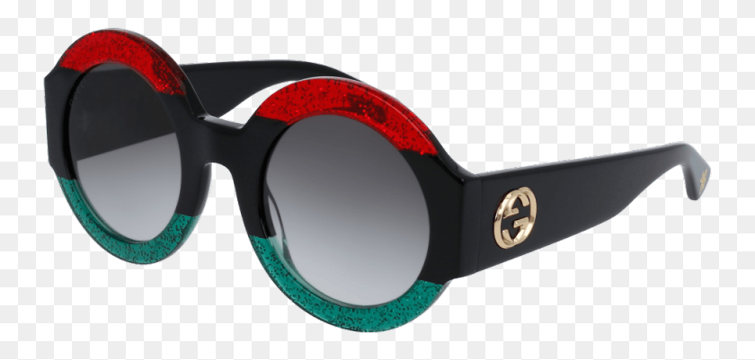 745x341 Gucci Gg0084s Gucci Green And Red Sunglasses, Goggles, Accessories, Accessory HD PNG Download