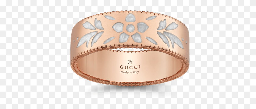 411x297 Кольцо Gucci Jewelry Icon Blooms Кольцо Gucci Icon Желтое Золото, Этикетка, Текст, Манжеты Png Скачать