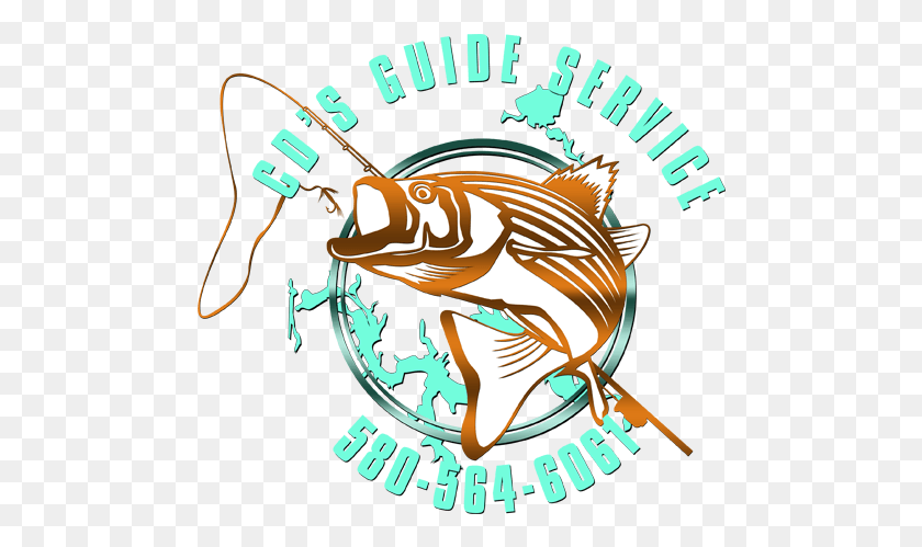482x439 Guide Service Striper Fish Logo Clipart, Animal, Poster, Advertisement HD PNG Download