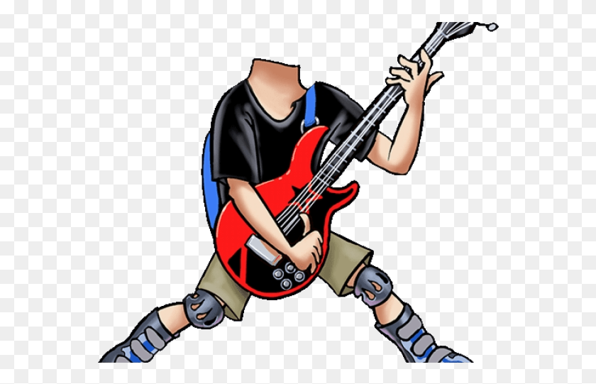 566x481 Guitar Bass Clipart Caricature Cartoon Transparent Illustration, Leisure Activities, Musical Instrument, Bass Guitar HD PNG Download