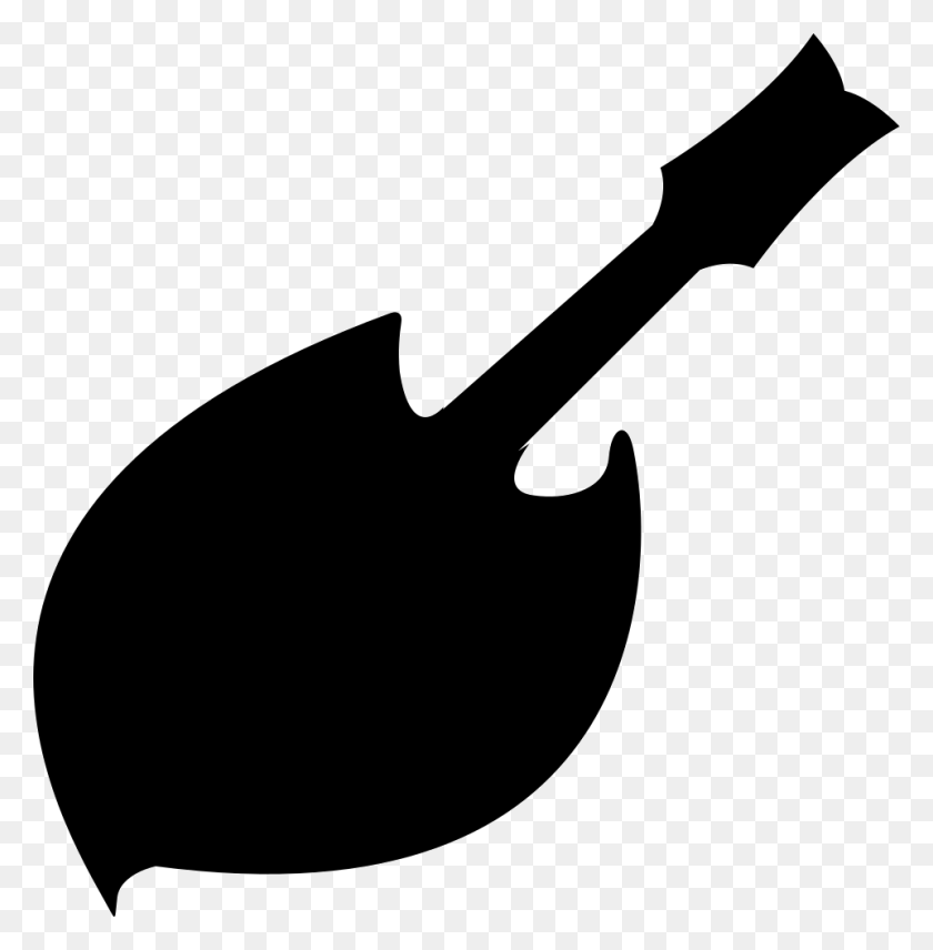 960x980 Guitar Black Silhouette Of Original Shape Comments Vector Graphics, Tool, Shovel, Axe HD PNG Download