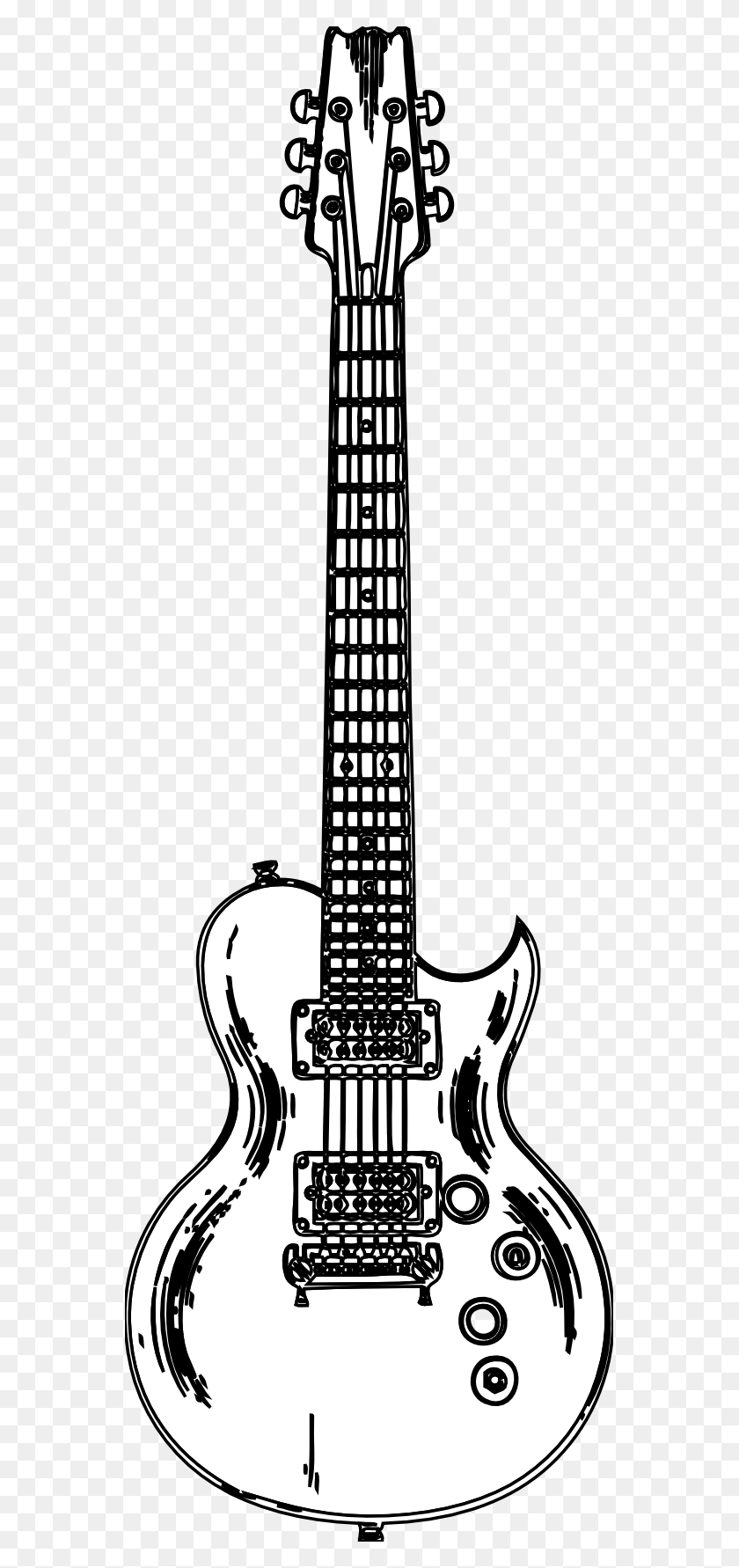 555x1722 Гитара Клипарт Черно-Белые Изображения Картинки Гитара Черно-Белое, Активный Отдых, Музыкальный Инструмент, Электрогитара Png Скачать
