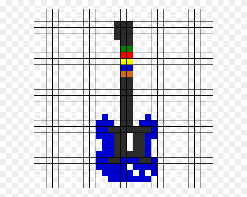609x609 Guitar Hero Perler Bead Pattern Bead Sprite Mario Christmas Pixel Art, Текст, Электроника, Автомобиль Hd Png Скачать