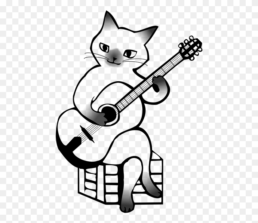 484x667 Guitar Musical Instruments Music Jazz Cat Nice Drawings Musical Instruments, Face, Photography HD PNG Download