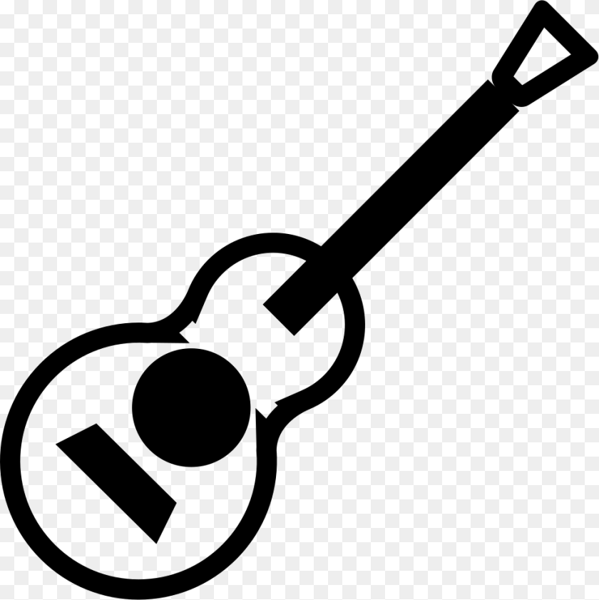 Guitar Of Classical Type Comments, Smoke Pipe, Musical Instrument, Stencil Clipart PNG