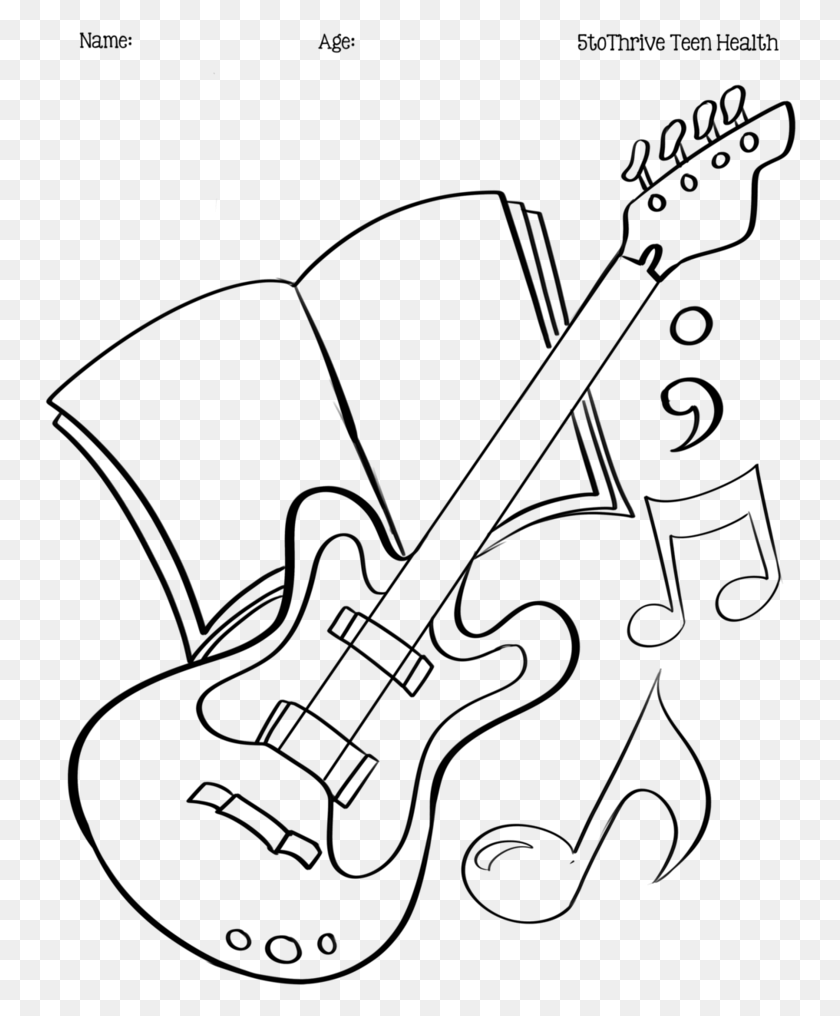 752x956 Guitar Outline, Gray, World Of Warcraft HD PNG Download