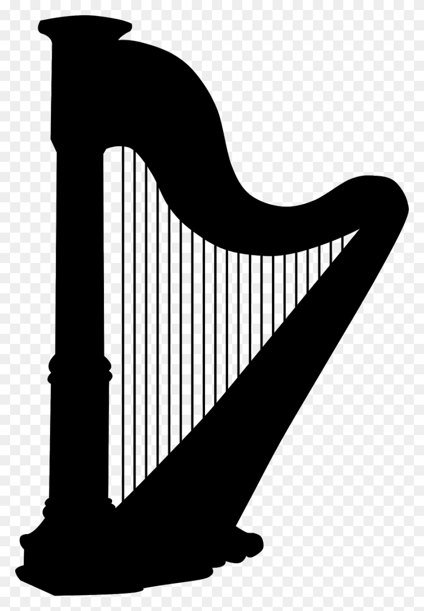 869x1280 Guitar Silhouette Vector Harp Clipart, Musical Instrument, Lyre, Leisure Activities HD PNG Download