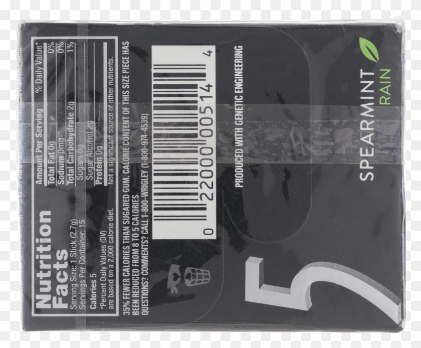 1801x1466 Gum Sugar Free Rain Chewing Gum 15 Ct 5 Spearmint Gum Nutrition HD PNG Download