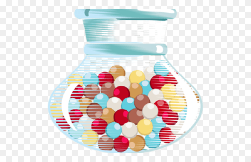 527x481 Gumball Clipart Candy Jar Botella De Plástico, Alimentos, Dulces, Confitería Hd Png