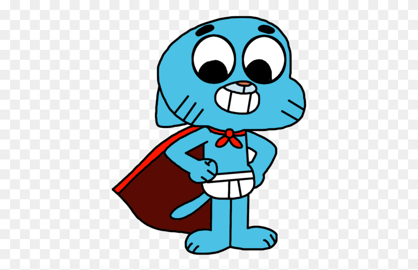 393x482 Gumball Watterson As Captain Underpants By Marcospower1996 Amazing World Of Gumball Captain Underpants, Label, Text, Doodle HD PNG Download