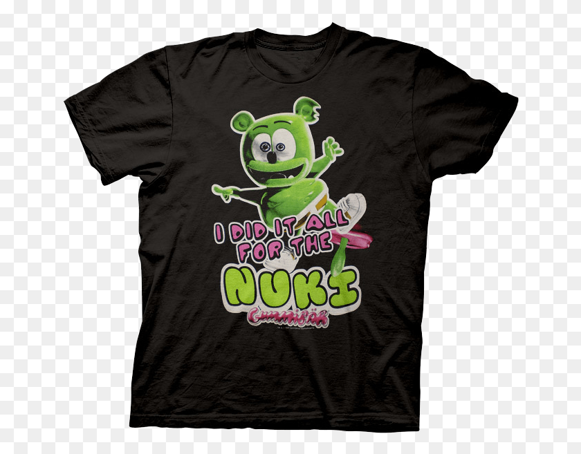660x597 Descargar Png / Camiseta De Gummibar Gummy Bear Song Nuki, Camiseta Para Adultos, Ropa, Ropa, Camiseta Hd Png