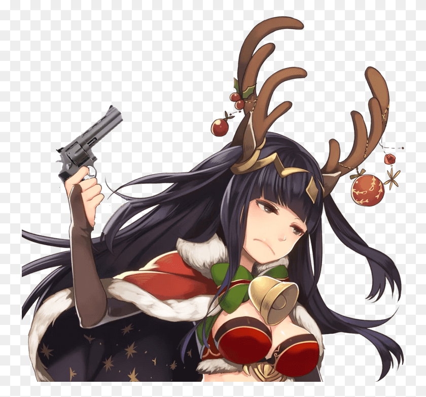 755x722 Gun 2 Tharja 755729 219 Kb Christmas Tharja Fire Emblem Heroes, Weapon, Weaponry, Person HD PNG Download