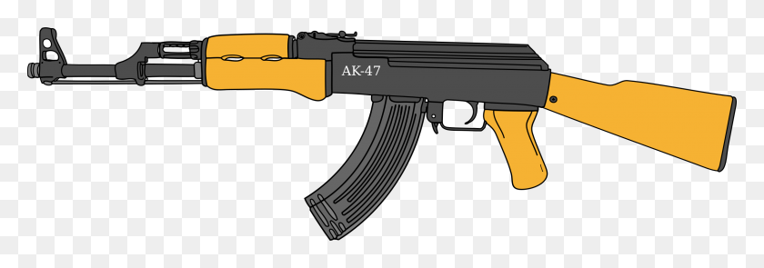 2400x724 Descargar Png Gun Ak 47 Cut Out Ak 47 Clipart, Arma, Arma, Rifle Hd Png