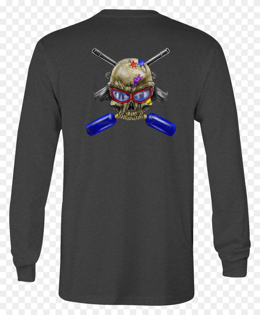 1612x1984 Gun Long Sleeve Tshirt Paintball Skull Guns Shirt For Long Sleeved T Shirt, Clothing, Apparel, Long Sleeve HD PNG Download