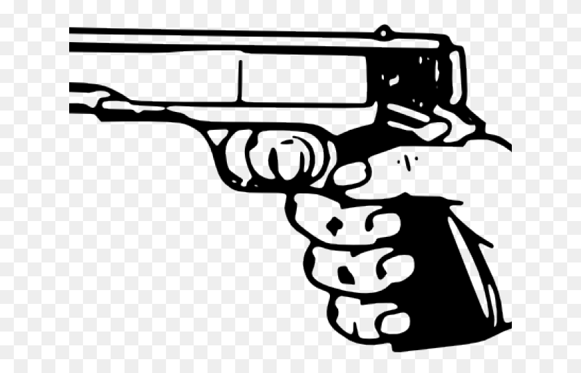 640x480 Gun Shot Clipart Black And White, Weapon, Weaponry, Handgun HD PNG Download