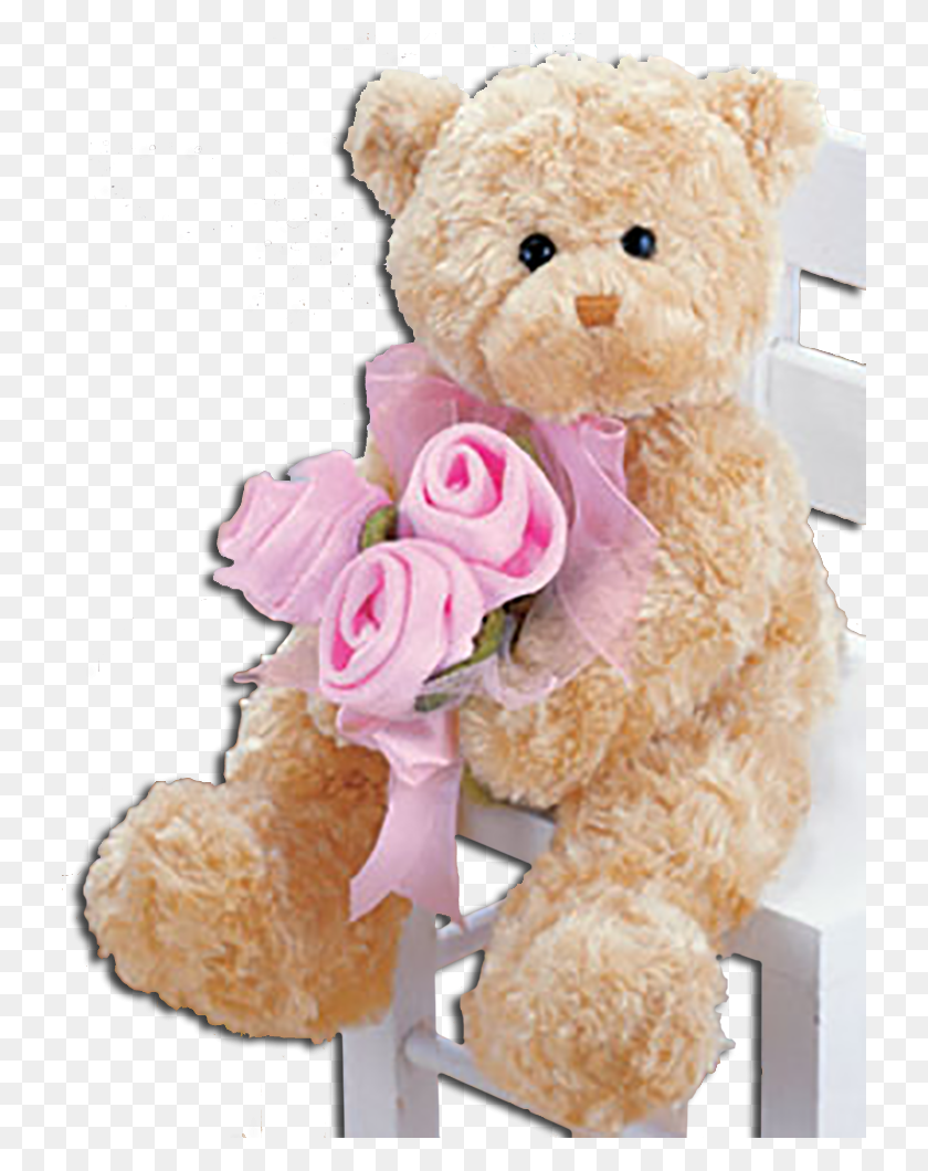 728x1000 Gund Teddy Bear With Pink Flower Bouquet Teddy Bear, Toy, Plush HD PNG Download