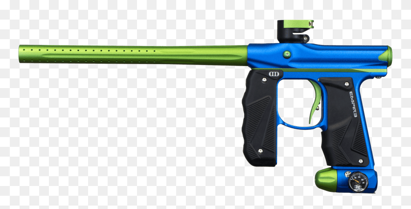 1743x821 Gunpaintball Markerfirearmair Equipmentrecreationgun Empire Mini Gs Blue And Green, Gun, Weapon, Weaponry HD PNG Download