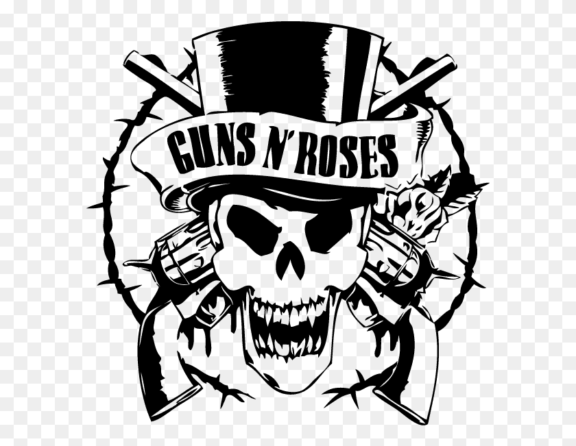 589x591 Guns And Roses Logo Vector Guns And Roses Logo Vector, Gray, World Of Warcraft HD PNG Download