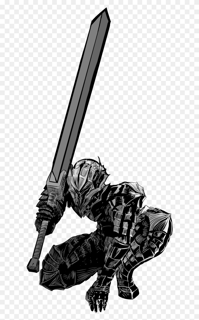 618x1285 Guts Without Cape By Clipart Free Stock Berserk Manga, Person, Human, Knight HD PNG Download