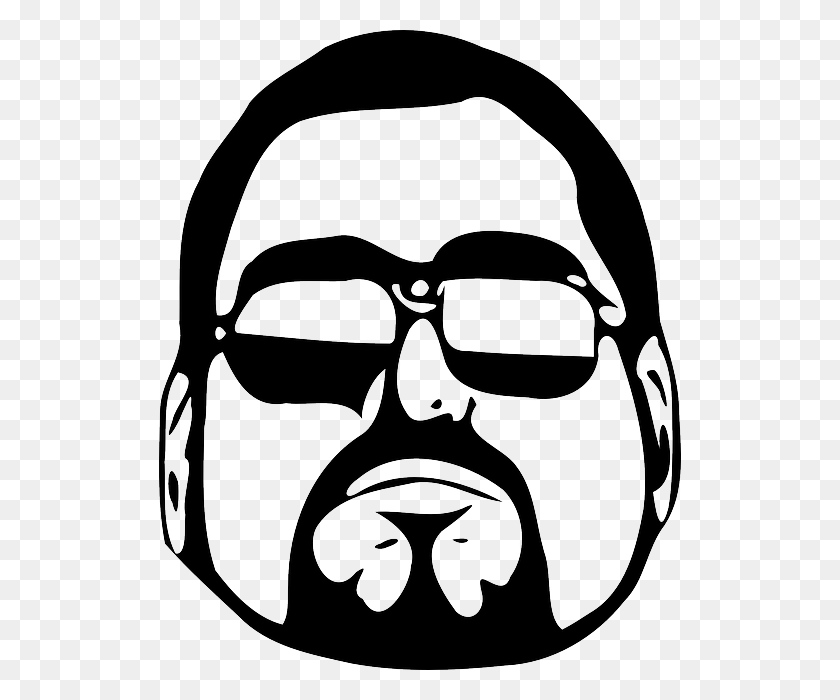 522x640 Guy Cool Glasses Sunglasses Man Dude Beard Cool Guy Sunglasses Transparent, Stencil, Face, Accessories HD PNG Download