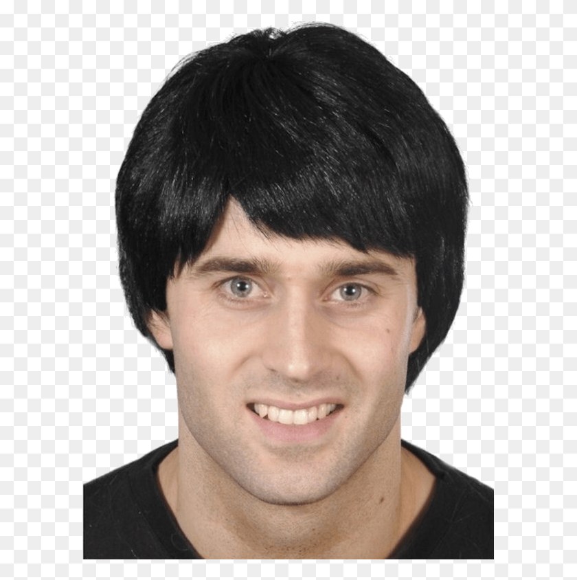 601x784 Guy Wig Black Wig Mens, Hair, Face, Person HD PNG Download