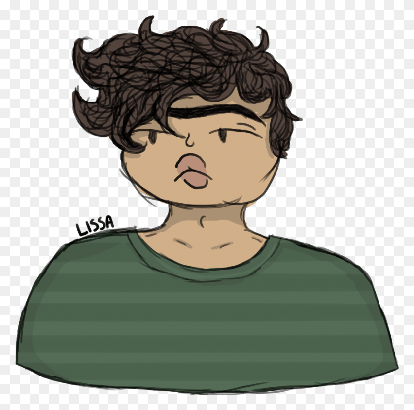 878x869 Guy With A Unibrow By Little Lissa De Dibujos Animados, Persona, Humano Hd Png