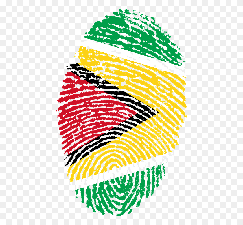 455x720 Guyana Flag Fingerprint Country Pride Identity Guyana Flag Fingerprint, Graphics, Modern Art HD PNG Download