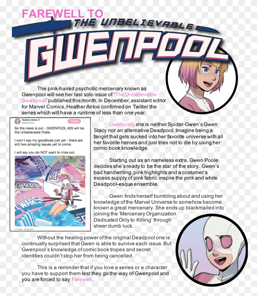 956x1116 Gwenpool, Person, Human, Comics HD PNG Download
