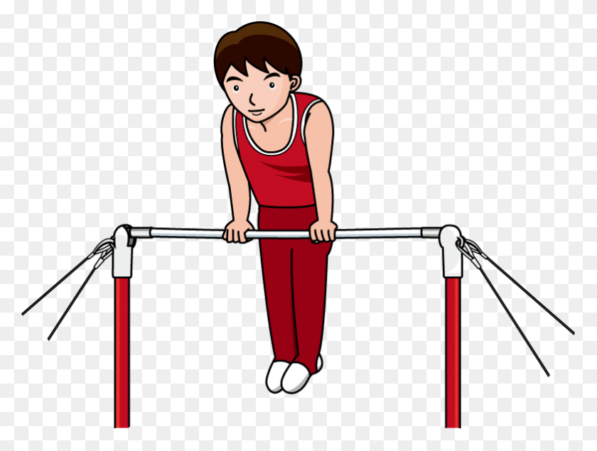 783x578 Gymnastics Clipart Gymnastics Skill Parallel Bar Gymnastics Cartoon, Person, Human, Pole Vault HD PNG Download