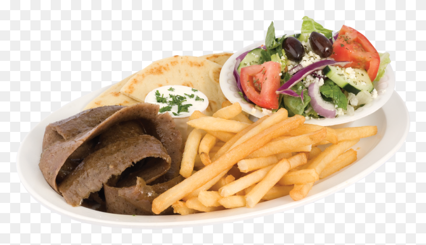 997x541 Gyro Platter With Fries, Food, Dish, Meal HD PNG Download