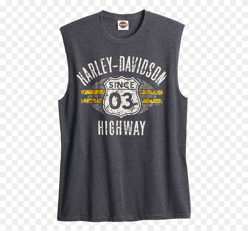 455x721 H D Men39s Highway Sleeveless Muscle Tee, Clothing, Apparel, Tank Top HD PNG Download