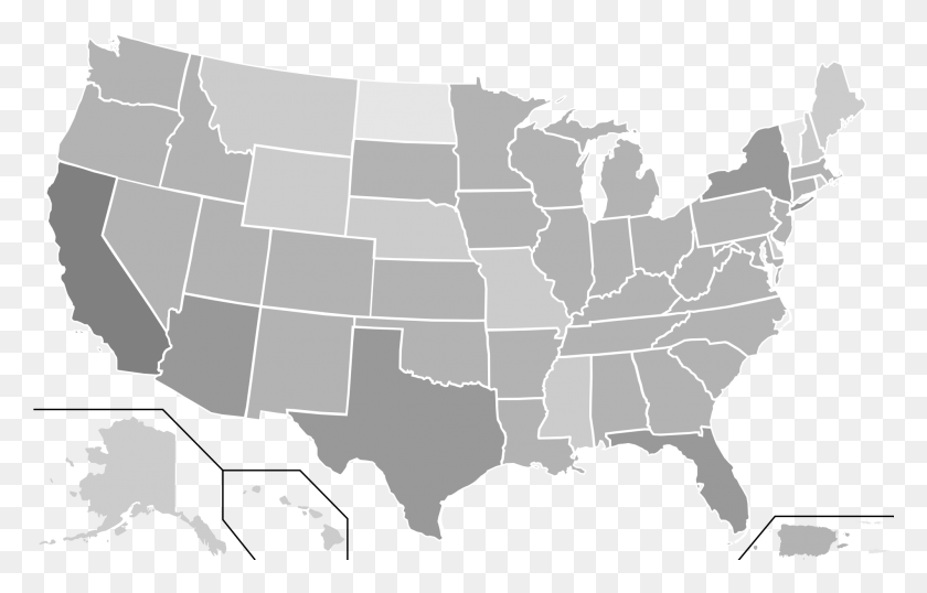 2001x1227 Descargar Png / Mapa De Estados Unidos Hd Png