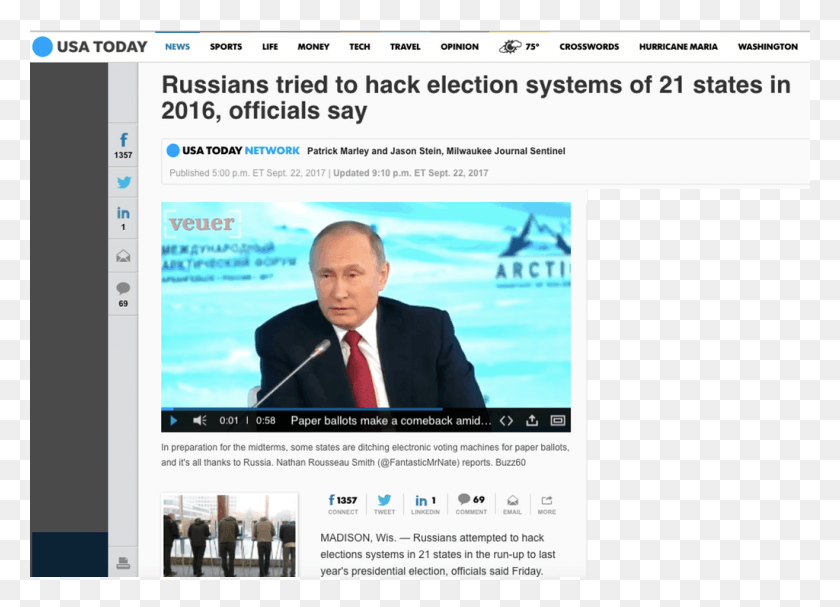 1024x719 Hacking Of American Voting Machines Russia State Run Media, Person, File, Text HD PNG Download
