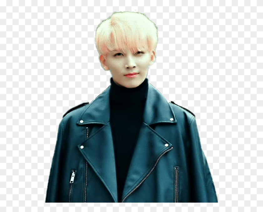555x617 Had To Try To Un Whitewash Jeonghan A Bit But I Leather Jacket, Clothing, Apparel, Coat HD PNG Download