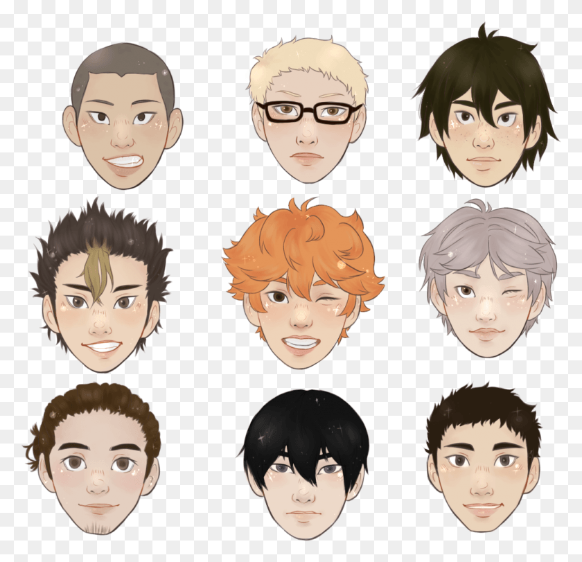 1018x981 Наклейки Haikyuu Indivdual Peppermintpapers Tictail Cartoon, Face, Person, Head Hd Png Download
