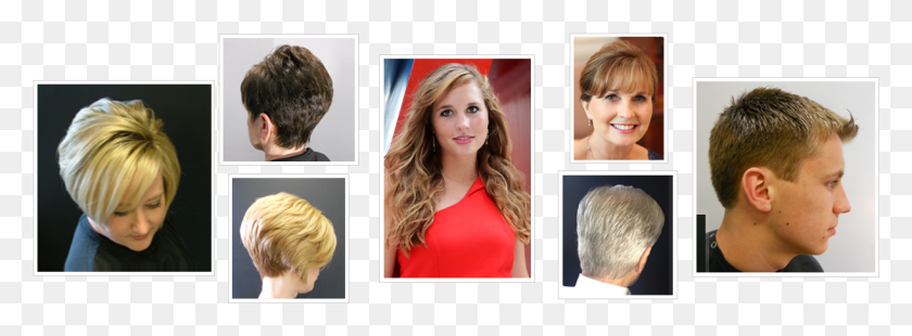 1222x393 Hair Design Gallery Blond, Face, Person, Collage HD PNG Download