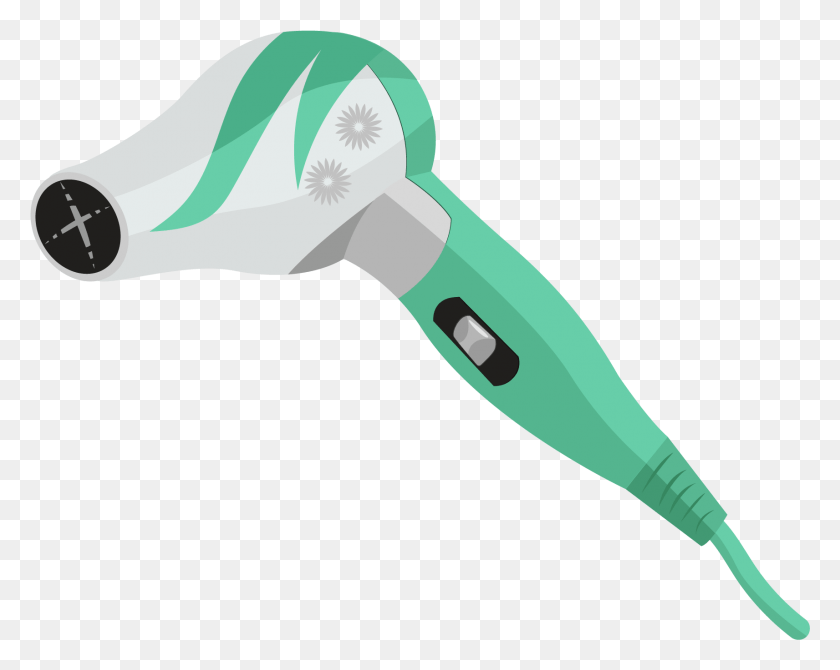 1713x1341 Hair Dryer Green White Leaves And Vector Image Cutting Tool, Hammer, Appliance, Blow Dryer HD PNG Download